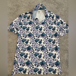 1764 Signature Men's Blue Floral Polo Shirt